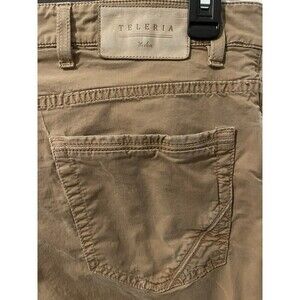 TELERIA ZED Cobra 19  Khaki Pants Mens 32 x 31 Made in Italy A Dyed Touch